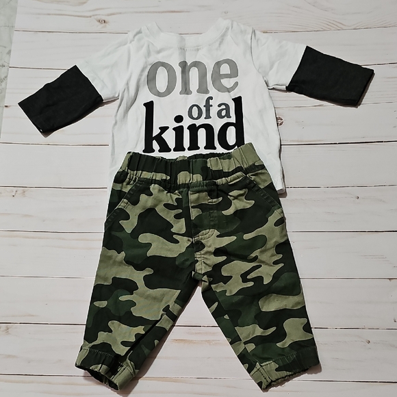 One of a Kind Baby Outfit with Camo Pants - Picture 1 of 3